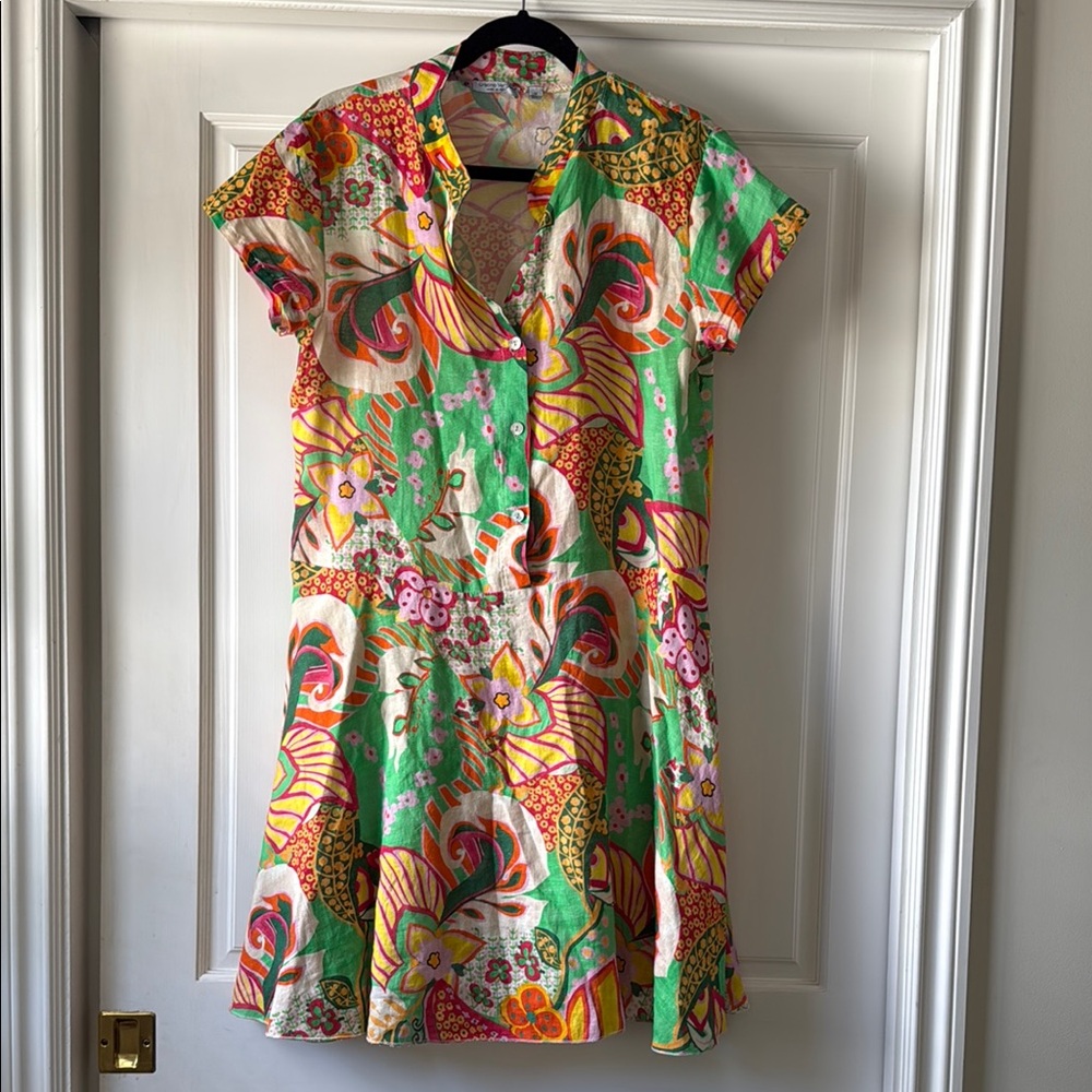 Colorful Floral Short Sleeve Dress